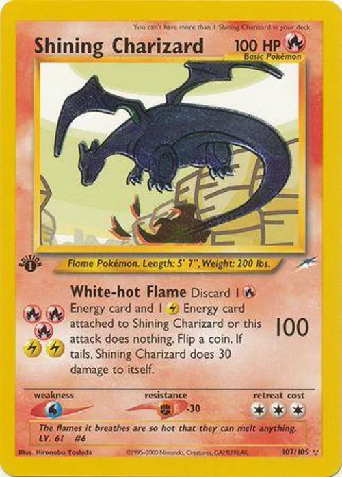 Carte Shining Charizard première édition
